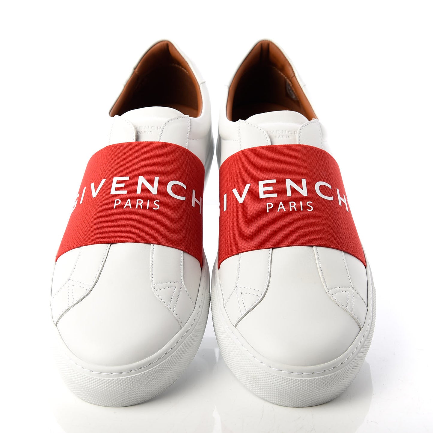 Calfskin Band Logo Mens Urban Street Sneakers 44 White Red