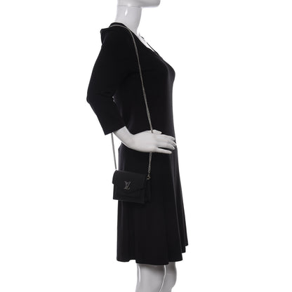 Louis Vuitton Soft Calfskin Mini My Lockme Chain Pochette Black 2 of 10