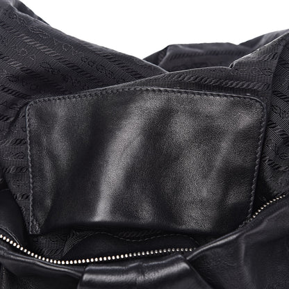 Prada Soft Calf Hobo Black 8 of 14