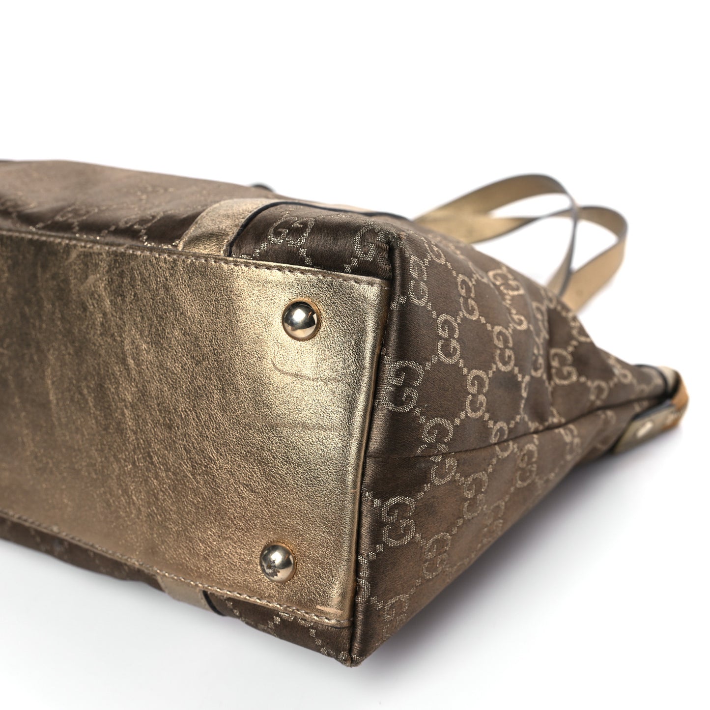 Satin Monogram Medium Abbey Tote Metallic Bronze