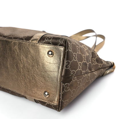 Gucci Satin Monogram Medium Abbey Tote Metallic Bronze 8 of 11