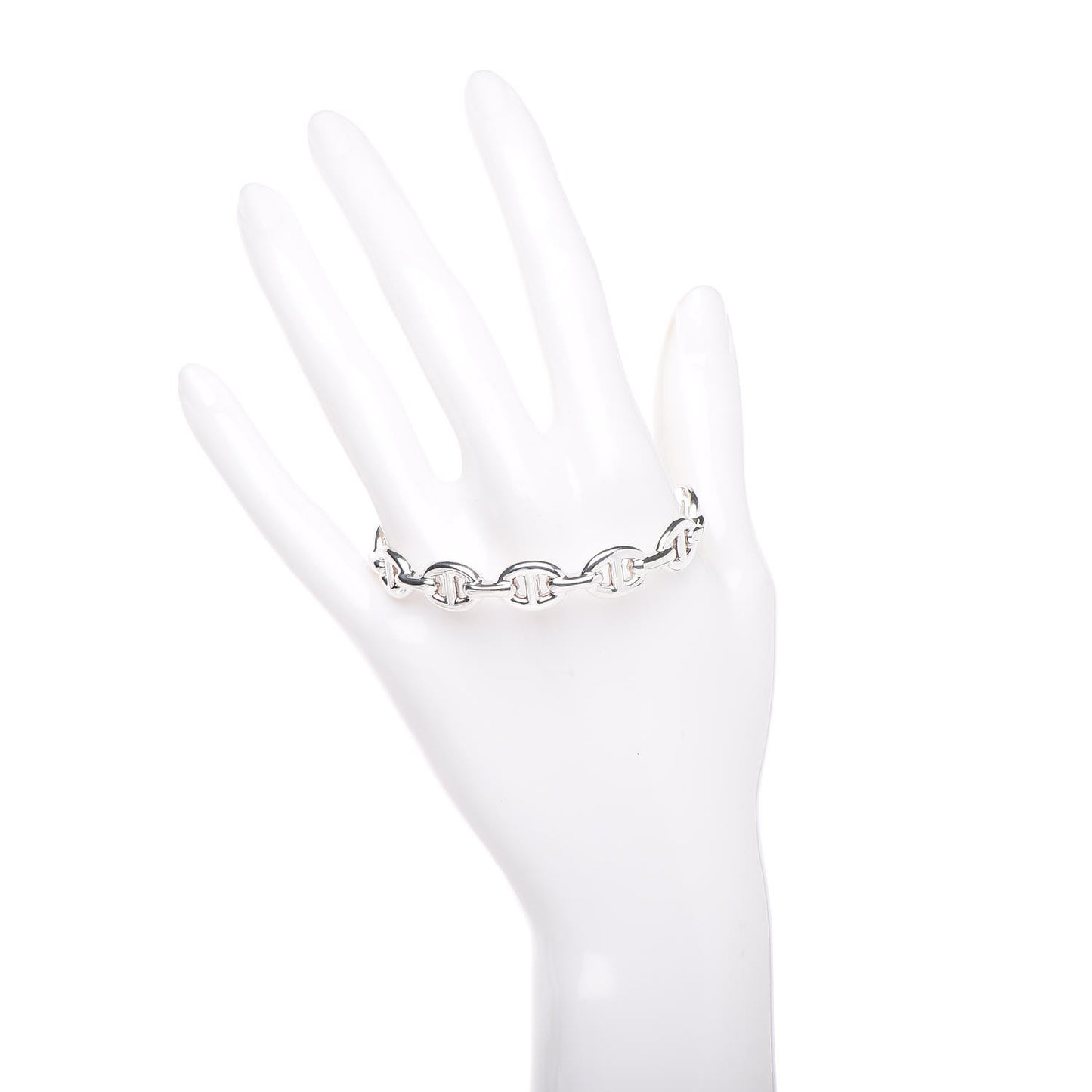 Sterling Silver MM Chaine d'Ancre Enchainee Cuff Bracelet SH