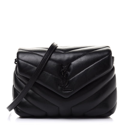 Saint Laurent Calfskin Y Quilted Monogram Toy Loulou Crossbody Bag Black 1 of 14