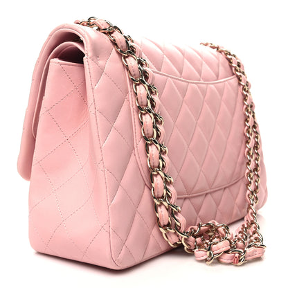 Chanel Lambskin Quilted Jumbo Double Flap Light Pink 3 of 11