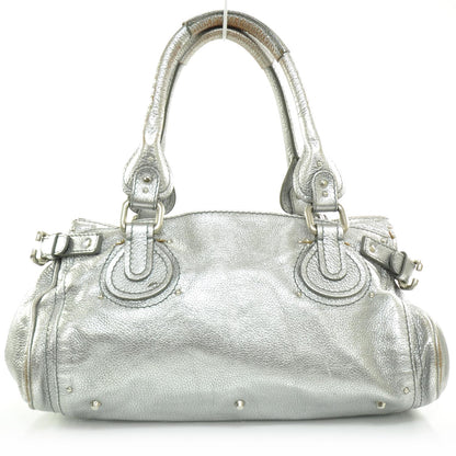 Chloe Leather Paddington Satchel Metallic Silver 4 of 9