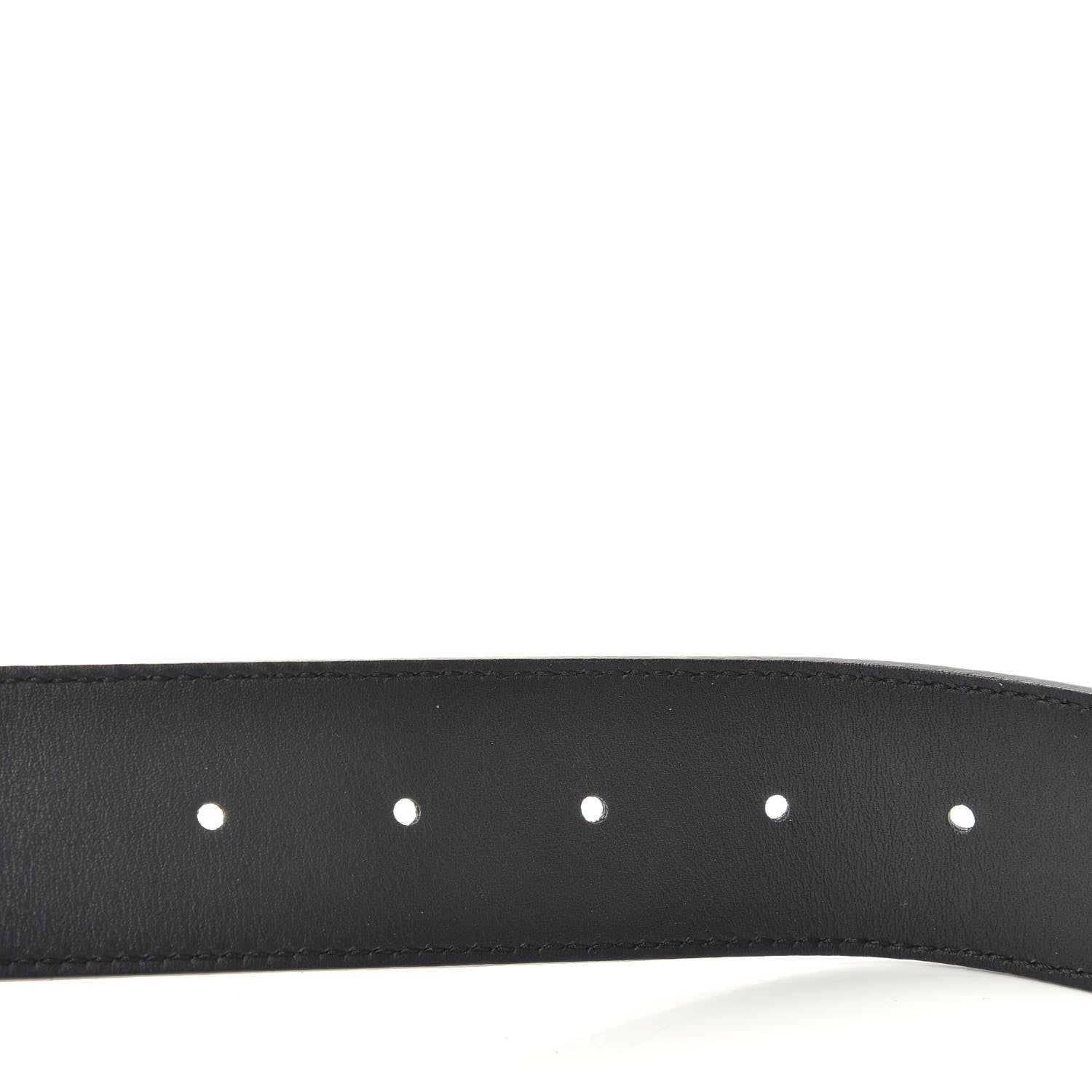 Gucci Textured Dollar Calfskin Nickel Double G 40mm Belt 80 32 Black 5 of 6