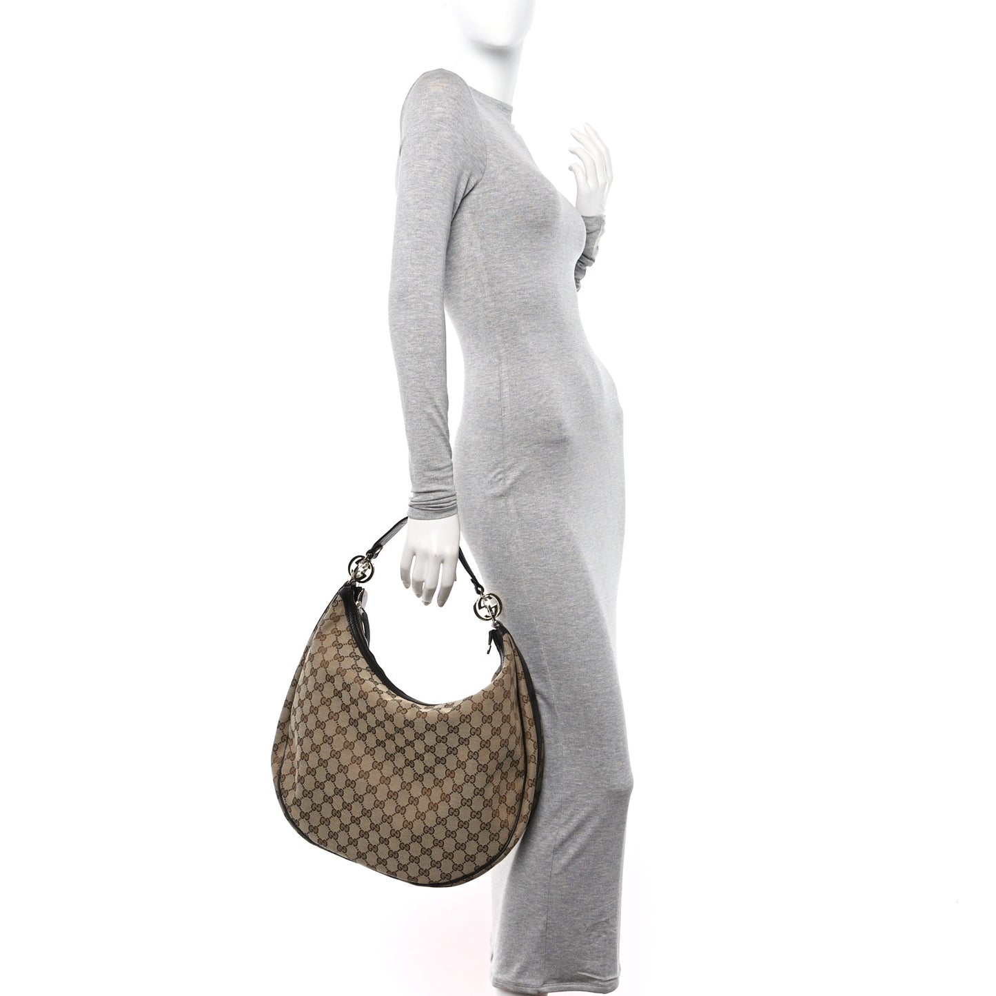 Monogram Large GG Twins Hobo Dark Brown