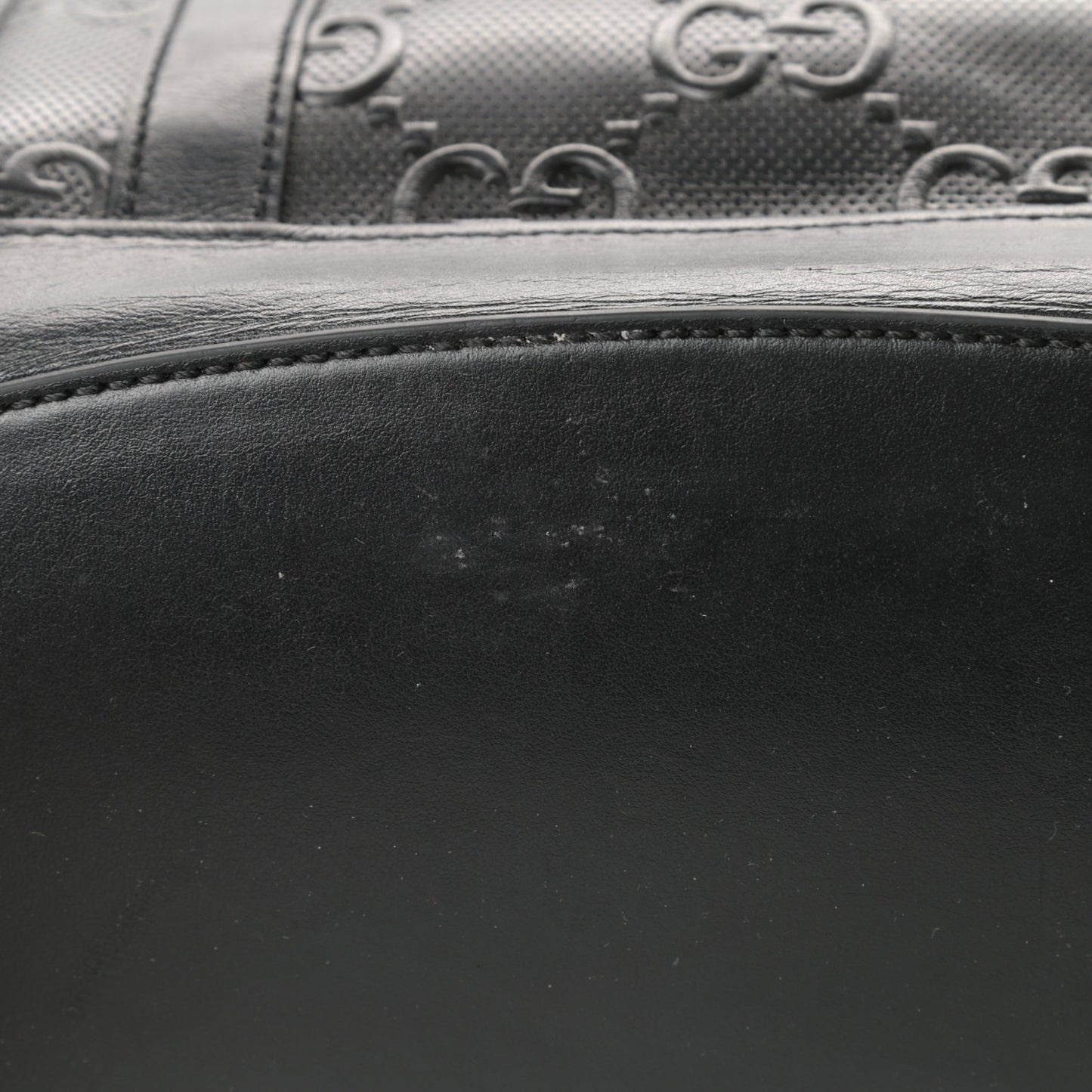 Calfskin GG Tennis Embossed Double Buckle Backpack Black