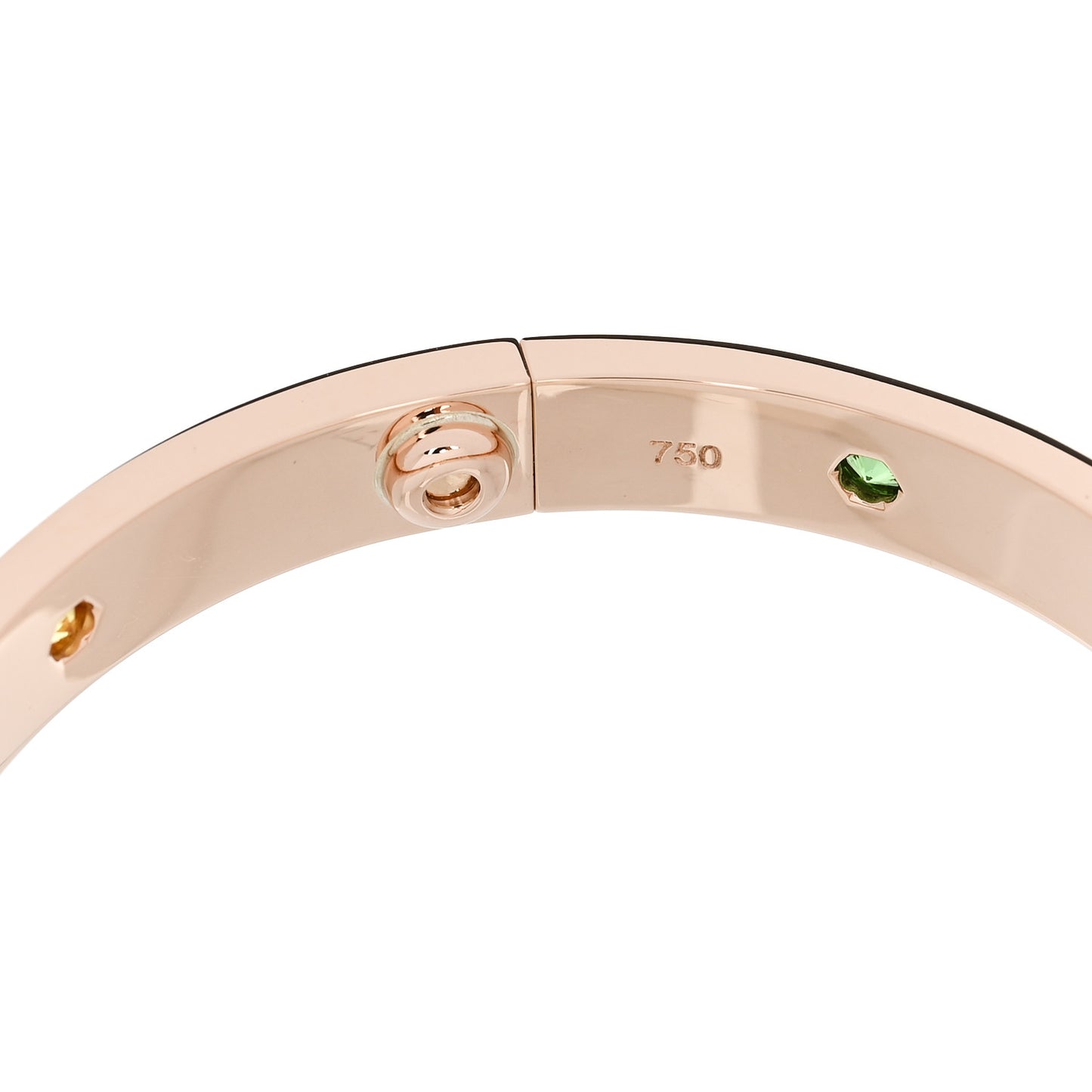 18K Pink Gold Sapphire Garnet Amethyst LOVE Bracelet 16