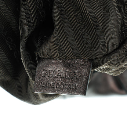 Prada Metallic Nappa Ruffle Hobo Grafite Mordore 7 of 7