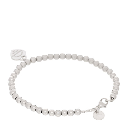 Tiffany Sterling Silver Enamel 4mm Return To Tiffany Heart Tag Bead Bracelet Blue 4 of 7