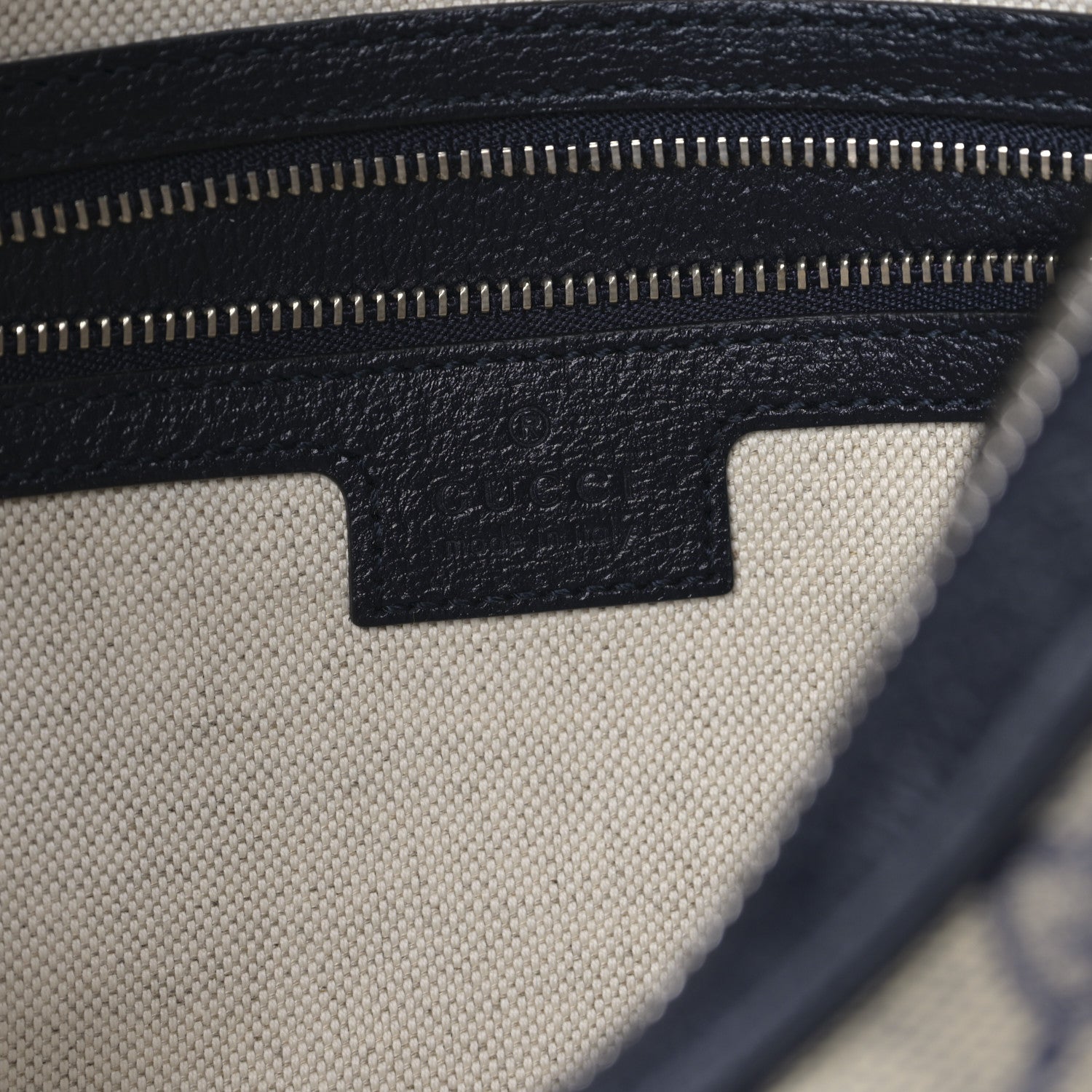 Gucci GG Supreme Monogram Textured Calfskin Web Large Attache Shoulder Bag Beige Blue 6 of 8