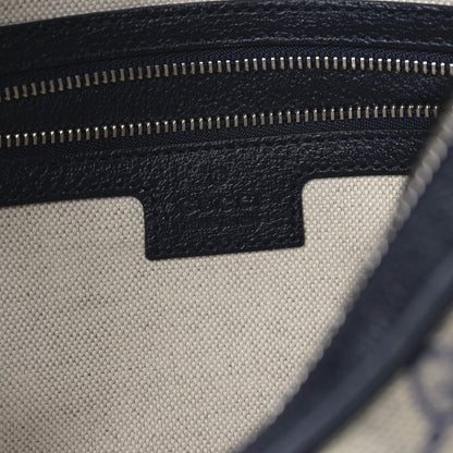 Gucci GG Supreme Monogram Textured Calfskin Web Large Attache Shoulder Bag Beige Blue 6 of 8