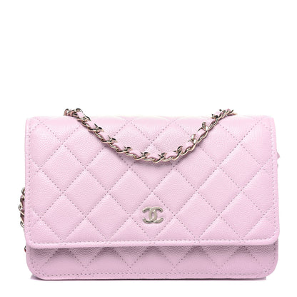 Chanel Caviar Quilted Wallet On Chain WOC Light Pink 1 of 14