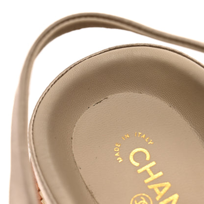 Chanel Satin Lambskin Chain Flat Sandals 41 Light Gold 13 of 13