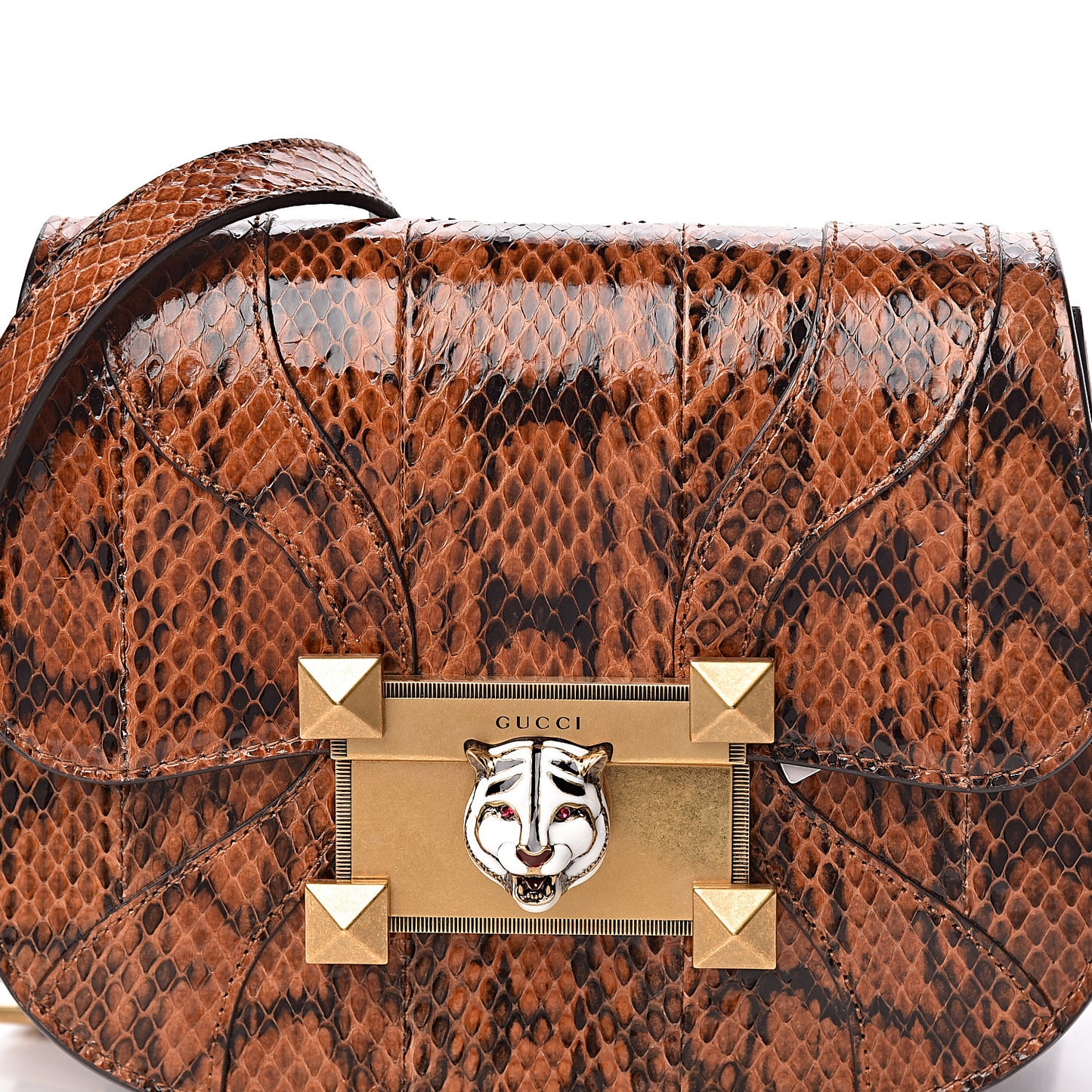 Elaphe Radiata Crystal Small Osiride Shoulder Bag Bright Cuir Ruby