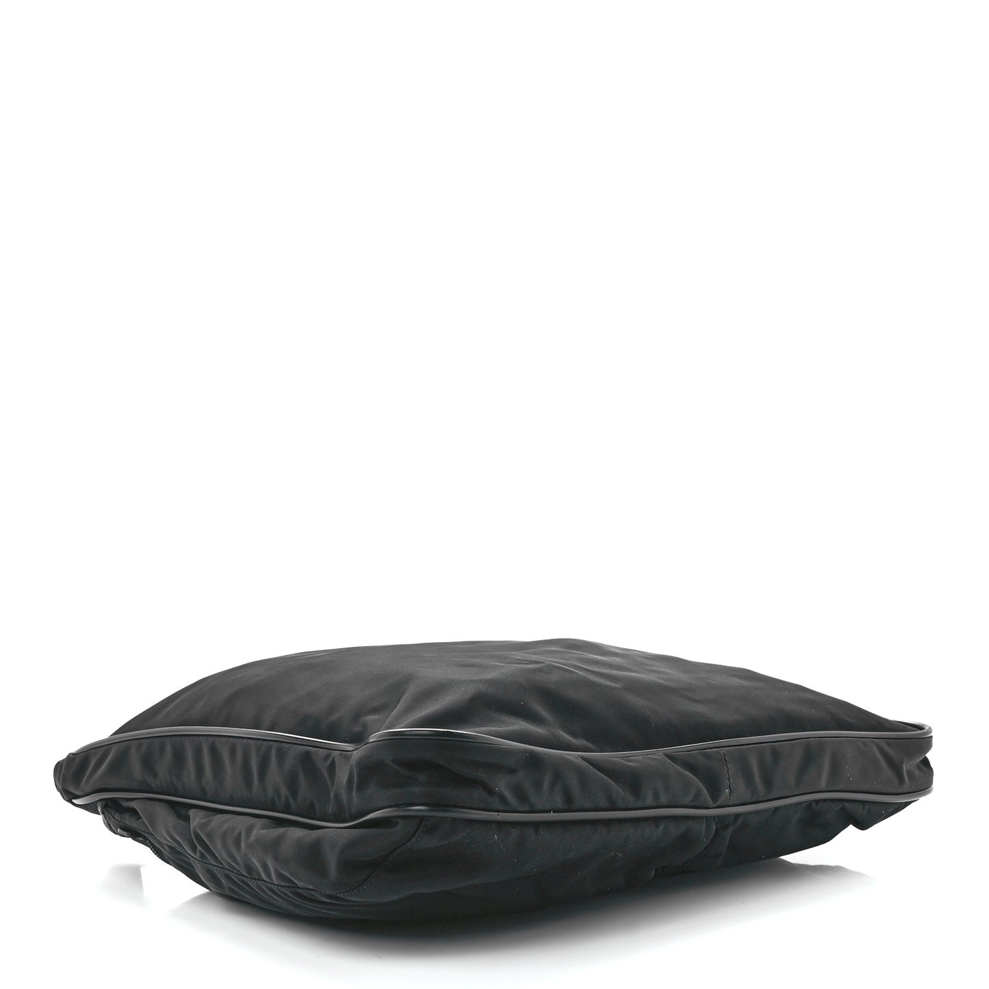 Nylon Flat Messenger Bag Black