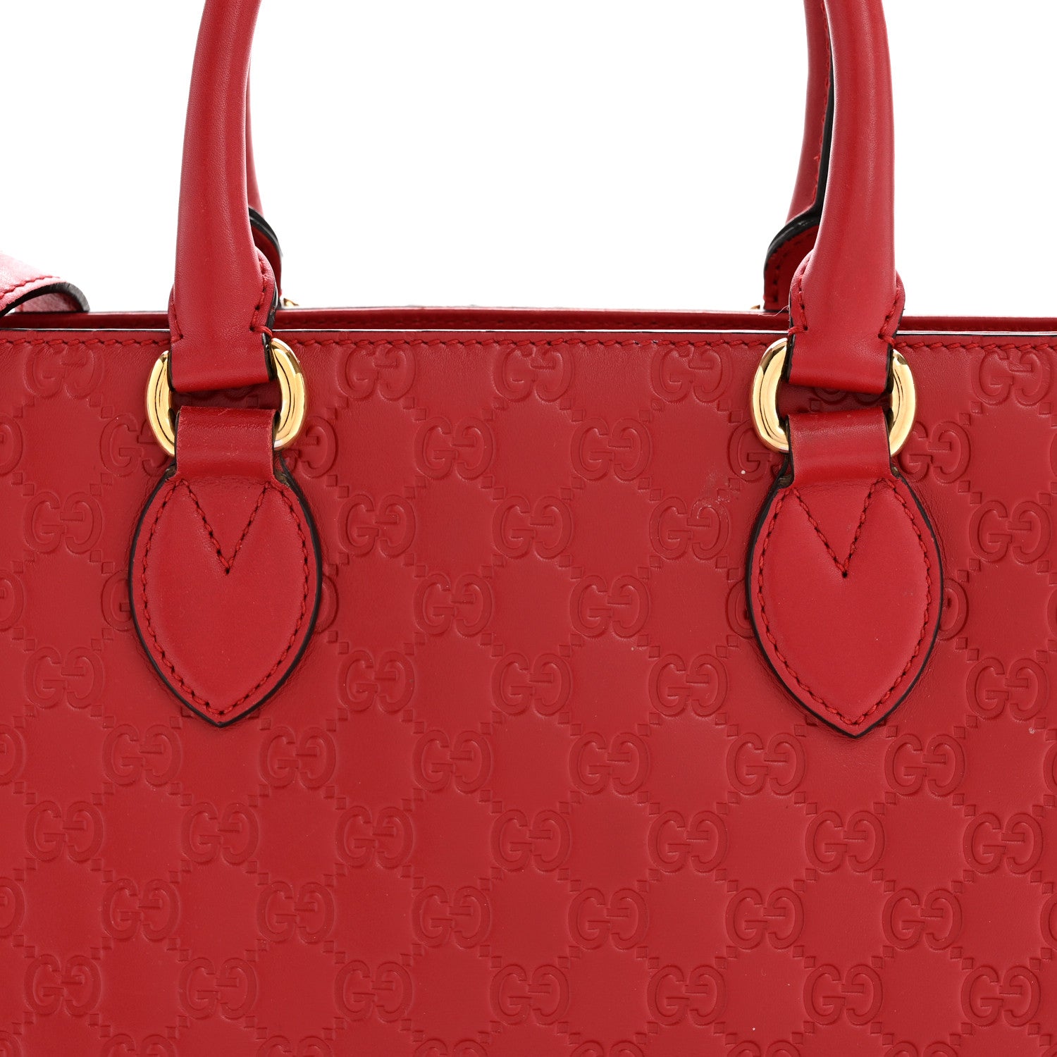 Gucci Soft Guccissima Signature Top Handle Tote Bag Red 8 of 15