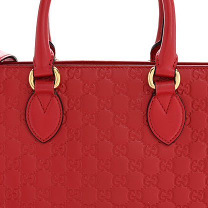 Gucci Soft Guccissima Signature Top Handle Tote Bag Red 8 of 15