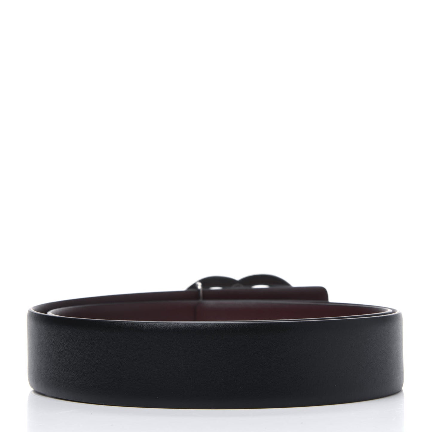 Calfskin CC Reversible Belt 80 32 Black Burgundy