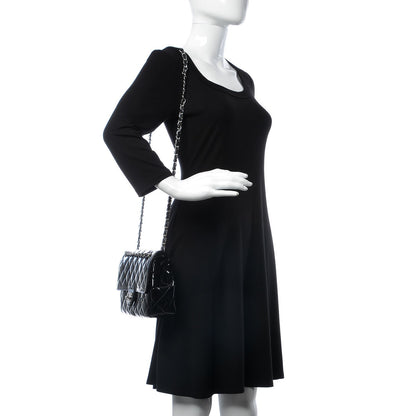 Chanel Patent Quilted Large Coco Shine Flap Black 2 of 11