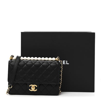 Chanel Goatskin Quilted Small Chic Pearls Flap Black Black 11 of 11