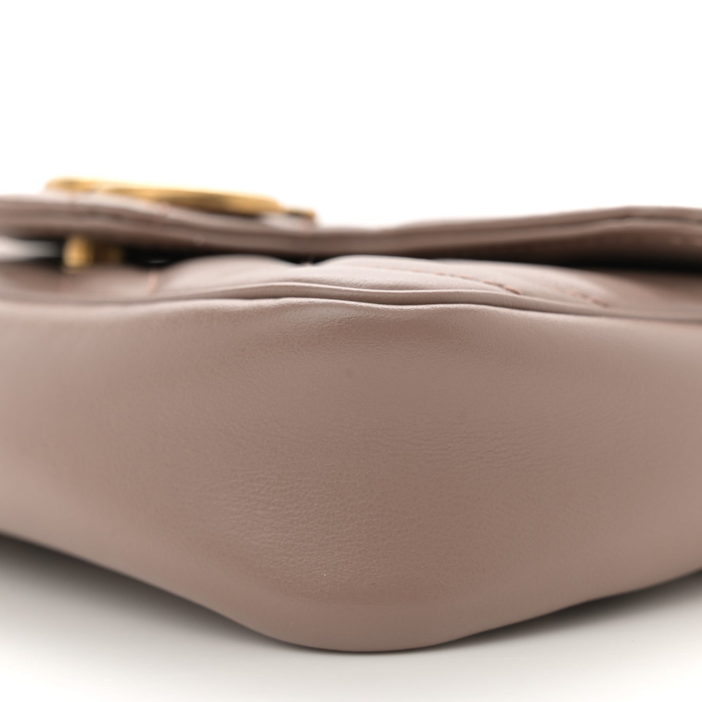 Calfskin Matelasse Super Mini GG Marmont Shoulder Bag Porcelain Rose