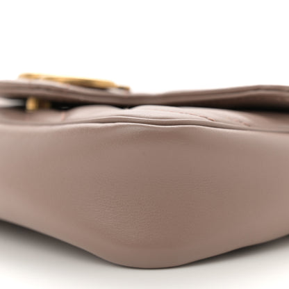 Gucci Calfskin Matelasse Super Mini GG Marmont Shoulder Bag Porcelain Rose 10 of 13