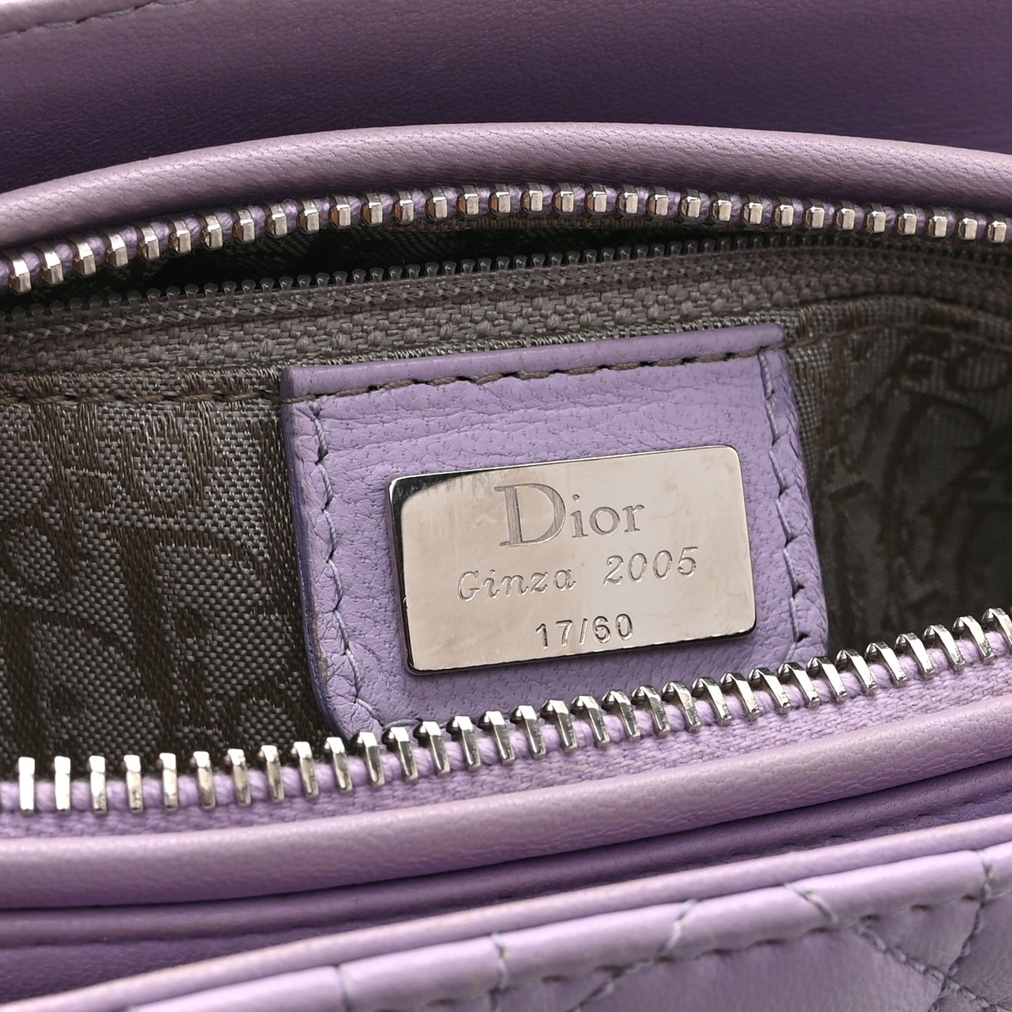 Lambskin Cannage Medium Lady Dior Purple