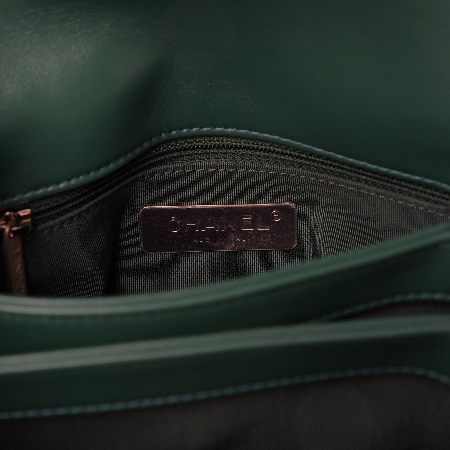 Calfskin Quilted Envelope Flap Green