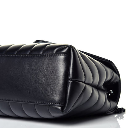 Saint Laurent Calfskin Y Quilted Monogram Small Loulou Chain Satchel Black 8 of 8