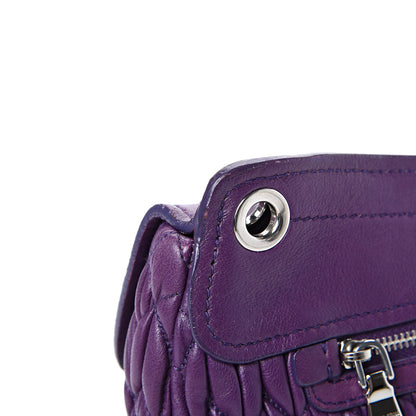 Miu Miu Nappa Matelasse Crystal Flap Clutch Ciclamino 10 of 11