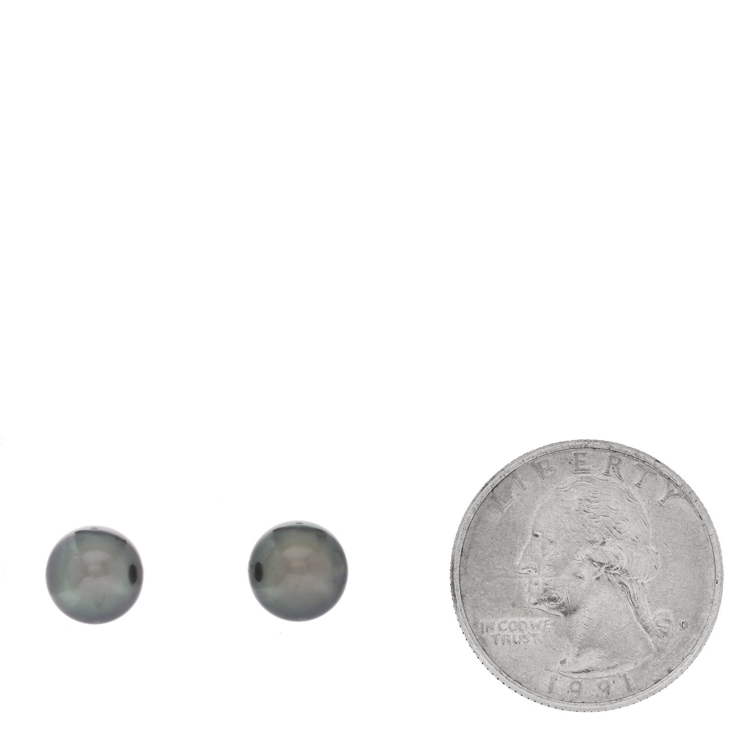 Mikimoto 18K White Gold Black South Sea Cultured Pearl 8.5-9mm Stud Earrings 2 of 5