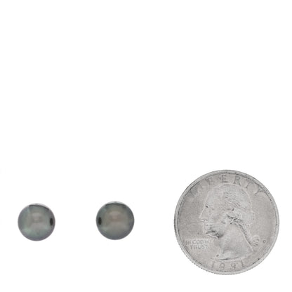 Mikimoto 18K White Gold Black South Sea Cultured Pearl 8.5-9mm Stud Earrings 2 of 5