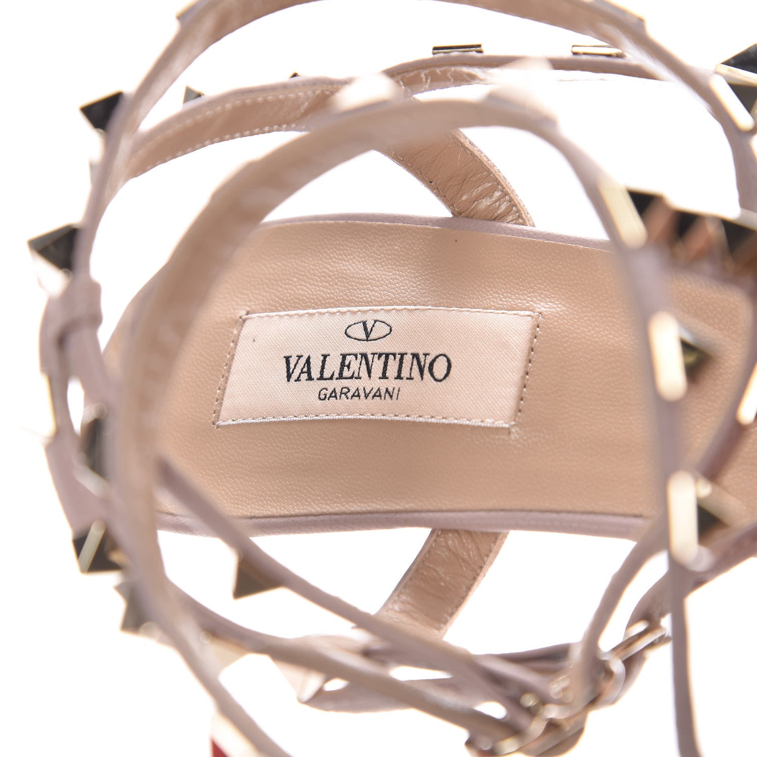 Valentino Garavani Calfskin Rockstud Ankle Strap 65mm Pumps 40.5 Light Ivory Poudre 7 of 11