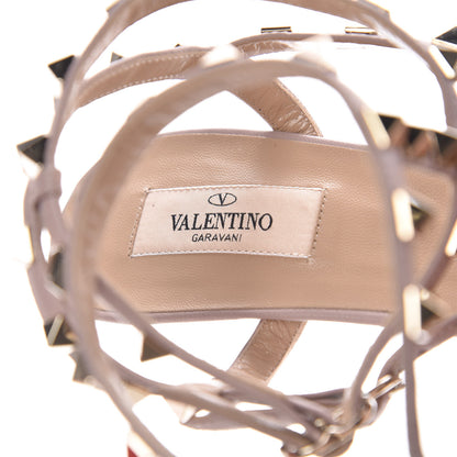 Valentino Garavani Calfskin Rockstud Ankle Strap 65mm Pumps 40.5 Light Ivory Poudre 7 of 11