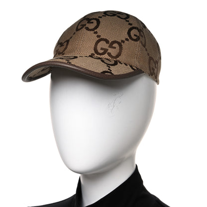 Gucci Monogram Jumbo GG Baseball Hat XS 55 Camel Ebony 2 of 8