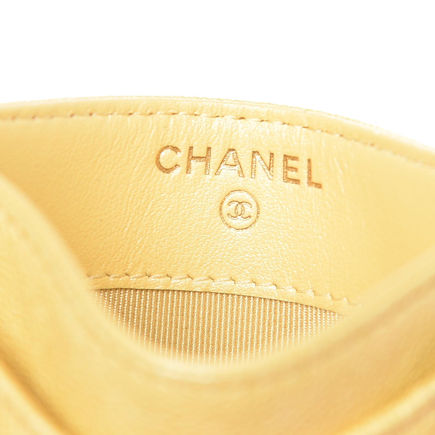 Chanel Iridescent Caviar Quilted Card Holder Yellow 6 of 8