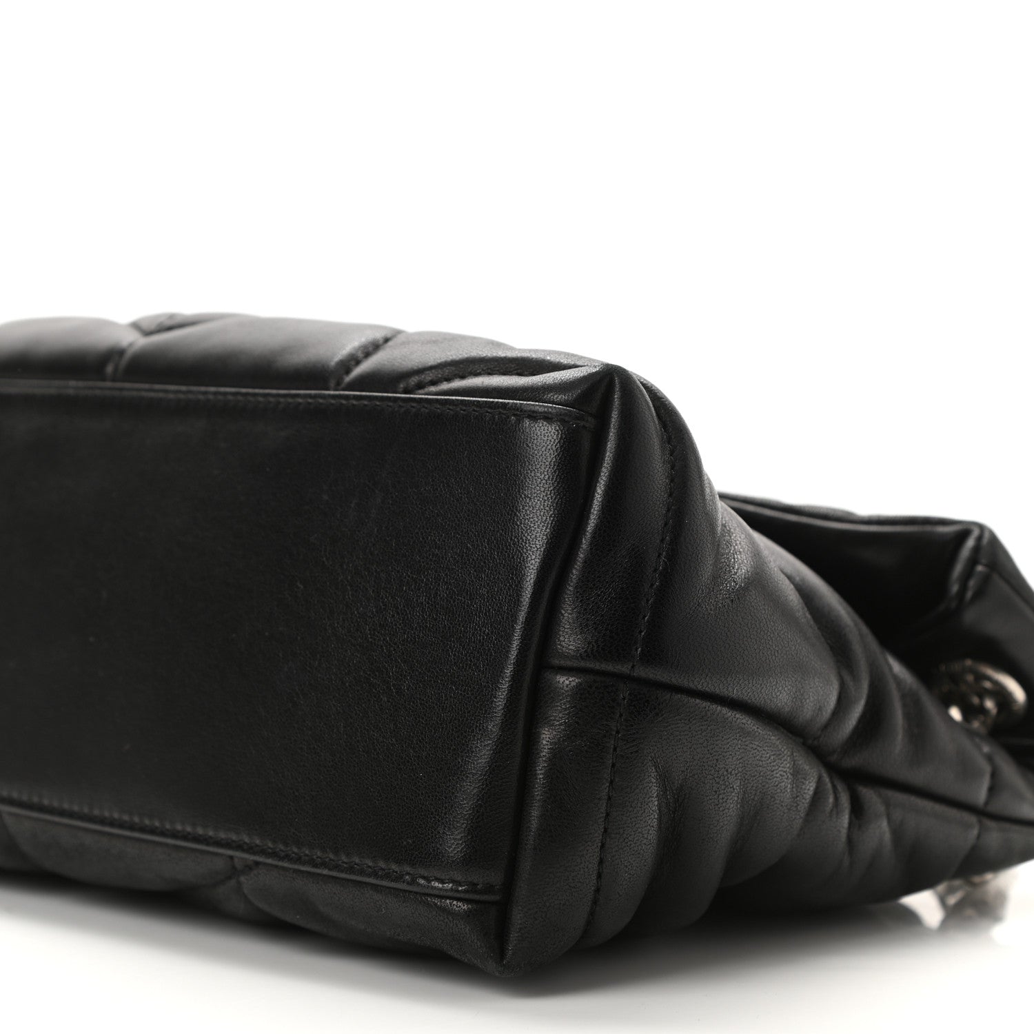 Saint Laurent Lambskin Quilted Small Loulou Puffer Monogram Chain Satchel Black 9 of 9