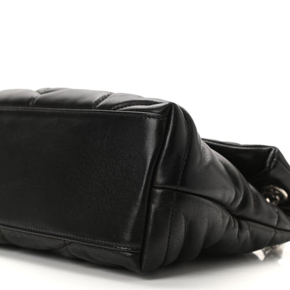 Saint Laurent Lambskin Quilted Small Loulou Puffer Monogram Chain Satchel Black 9 of 9