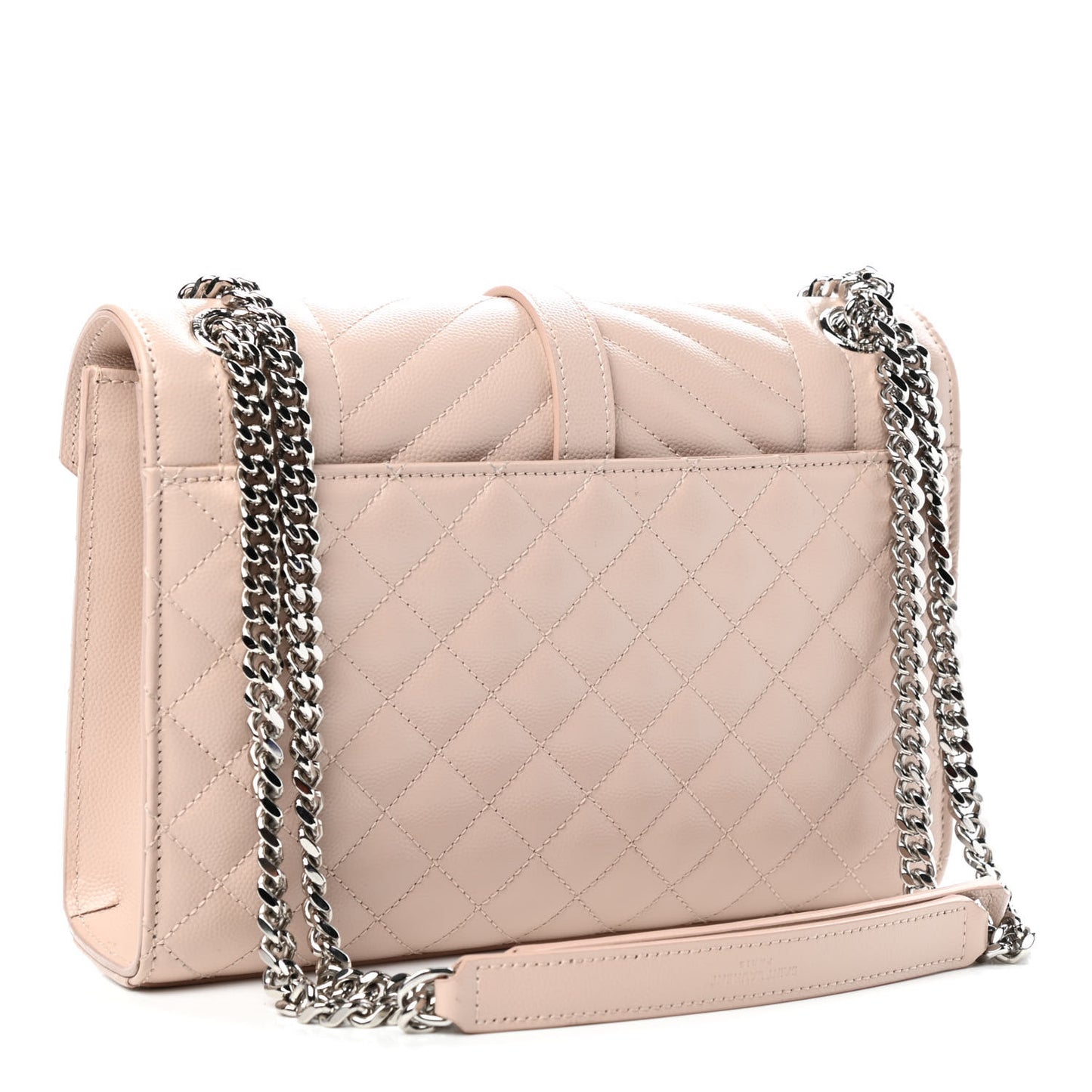 Grain De Poudre Textured Mixed Matelasse Medium Triquilt Monogram Satchel Marble Pink