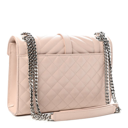 Saint Laurent Grain De Poudre Textured Mixed Matelasse Medium Triquilt Monogram Satchel Marble Pink 2 of 5