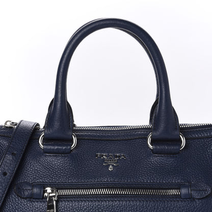 Prada Vitello Daino Shopping Satchel Baltico 10 of 10