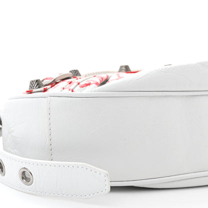 Balenciaga Agneau Arena Lunar New Year Graffiti Logo Le Cagole Shoulder Bag XS Optic White 8 of 9