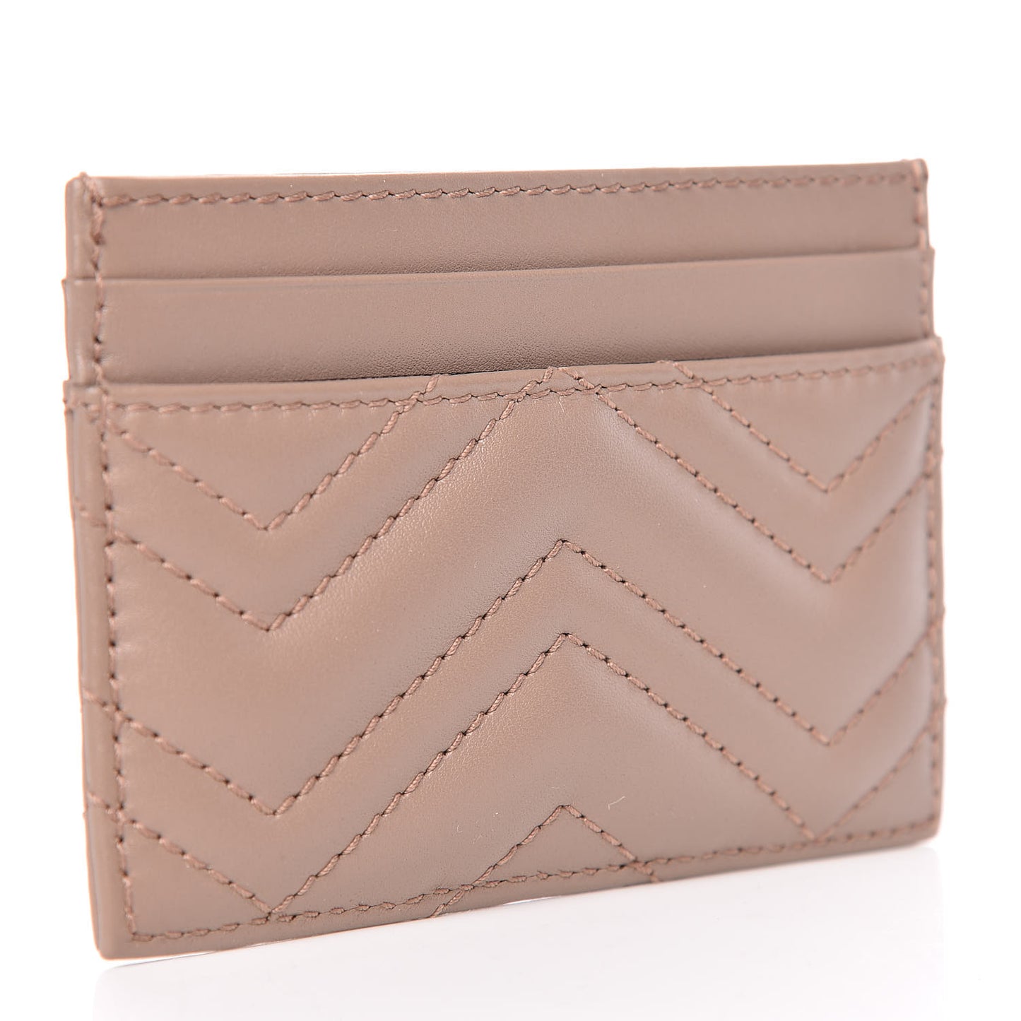 Calfskin Matelasse GG Marmont Card Holder Porcelain Rose