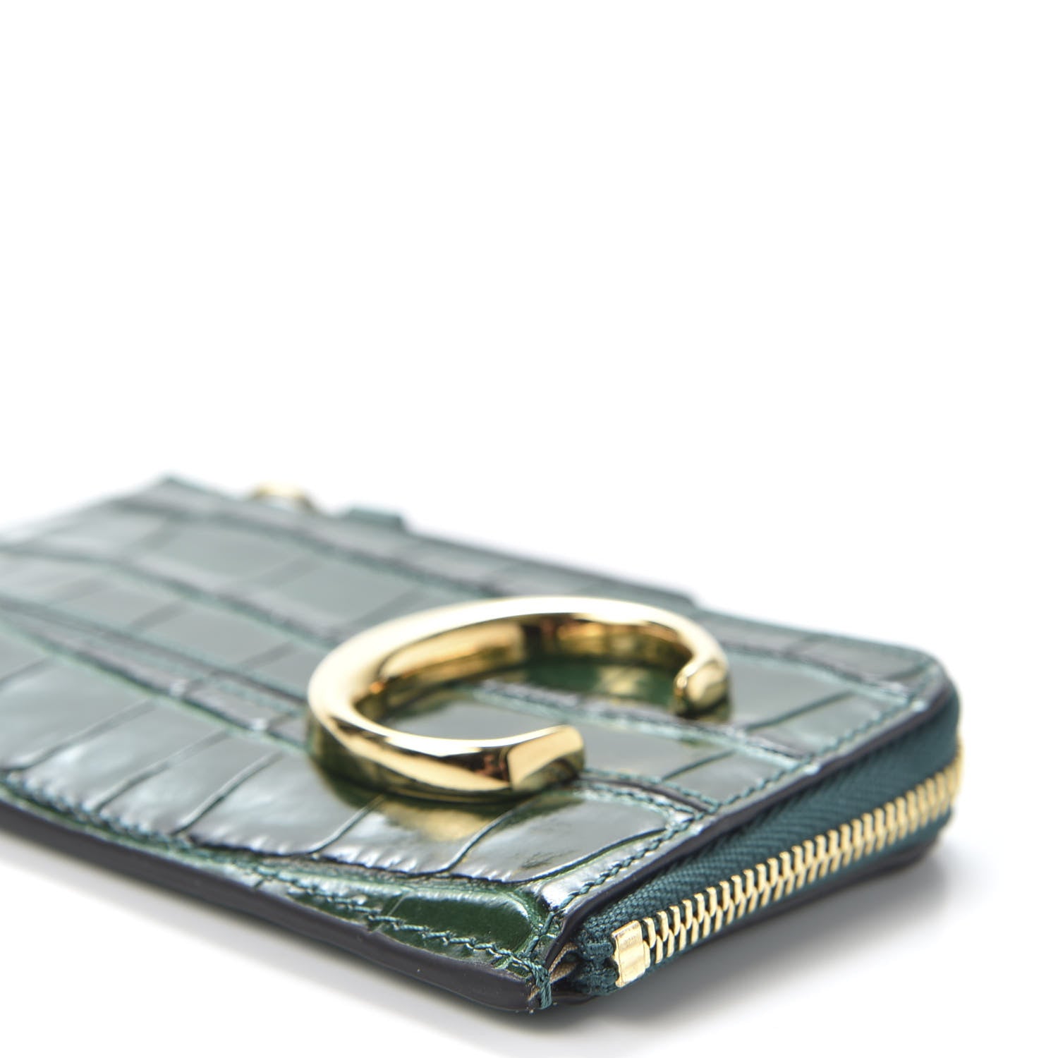Chloe Crocodile Embossed Calfskin C Small Purse Woodsy Green 6 of 7