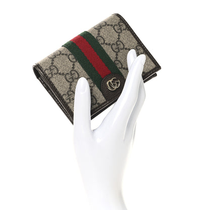 Gucci GG Supreme Monogram Web Ophidia Small Wallet Beige Dark Brown Beige Dark Brown 2 of 8