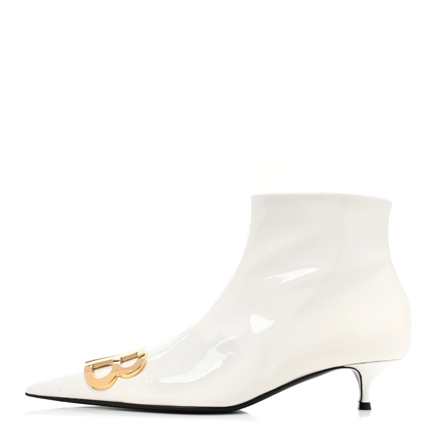 Patent BB Pointy Toe Ankle Booties 38.5 Optical White