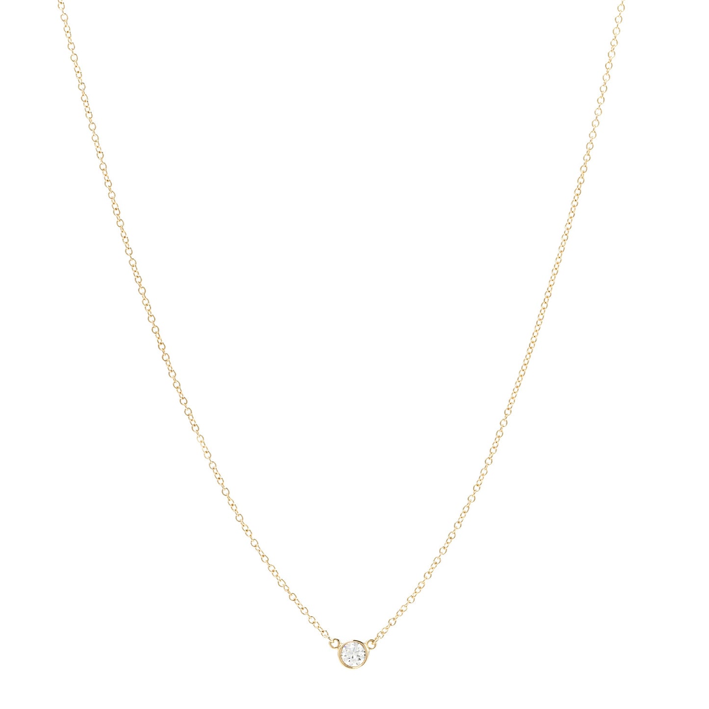 18K Yellow Gold Diamond .16ct Elsa Peretti Diamonds by the Yard Pendant Necklace