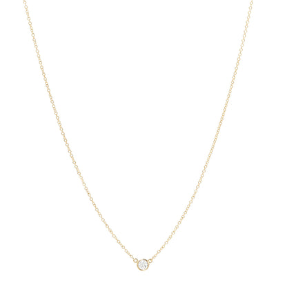 Tiffany 18K Yellow Gold Diamond .16ct Elsa Peretti Diamonds by the Yard Pendant Necklace 1 of 6